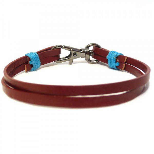 Men's Red Leather Bracelet