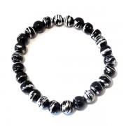 Black and Silver Drawbench Bracelet Black and Silver Drawbench Bracelet
