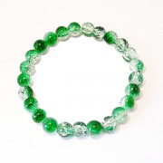 Green and Clear Crackle Bead Bracelet Green and Clear Crackle Bead Bracelet