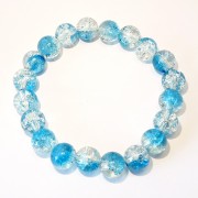Blue and Clear Crackle Bead Bracelet Blue and Clear Crackle Bead Bracelet