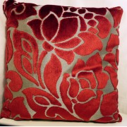 Flock Flower Cushion Cover Flock Flower Cushion Cover