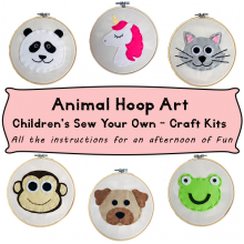 Animal Hoop Art - Children's Sew Your Own Craft Kits