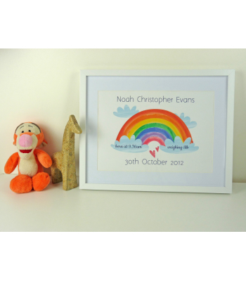 Personalised Rainbow Baby Birth Celebration A4 PRINT