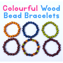 Coloured Wood Bead Bracelets