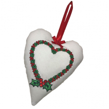 Holly Wreath - Padded Heart