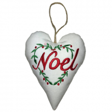 Padded Noel Heart Wreath