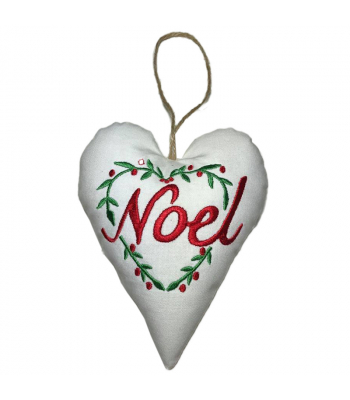 Padded Noel Heart Wreath