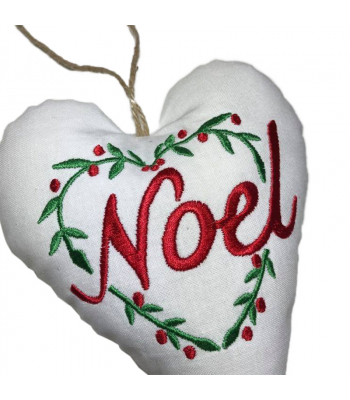 Padded Noel Heart Wreath