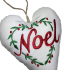 Padded Noel Heart Wreath