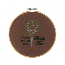 A New Leaf on the Family Tree Embroidered Hoop