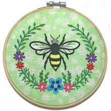 Bee Design Embroidered Hoop
