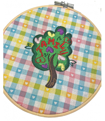 Family Tree Embroidered Hoop
