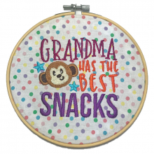 Grandma Has The Best Snacks Embroidered Hoop