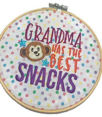 Grandma Has The Best Snacks Embroidered Hoop