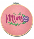 Mum - Pink Embroidered Hoop
