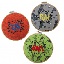 Comic Style BAM ZAP POW Hoop Set