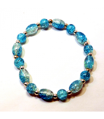 Blue and Clear Crackle Bead Jewellery Set