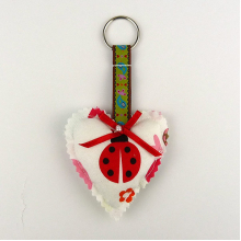 Padded Heart Keyring - Ladybird