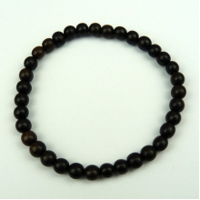 Tiger Ebony 6mm Wood Bead Bracelet