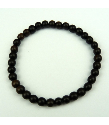 Tiger Ebony 6mm Wood Bead Bracelet