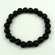 Black 10mm Wood Bead Bracelet