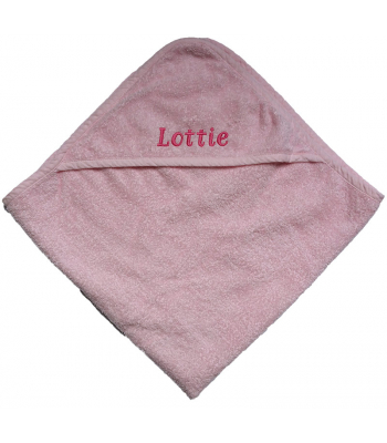 Personalised Pink Hooded Baby Towel