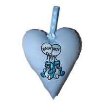 Baby Boy Padded Heart Decoration