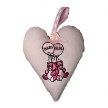Baby Girl Padded Heart Decoration