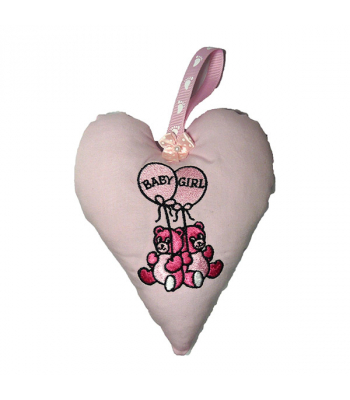 Baby Girl Padded Heart Decoration