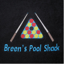 Embroidered Towel - Text and Image (Snooker/Pool)