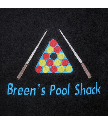 Embroidered Towel - Text and Image (Snooker/Pool)