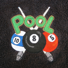 Embroidered Pool Design Snooker-Pool Cue Towel