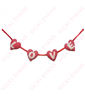 Love - Valentines Padded Heart Bunting