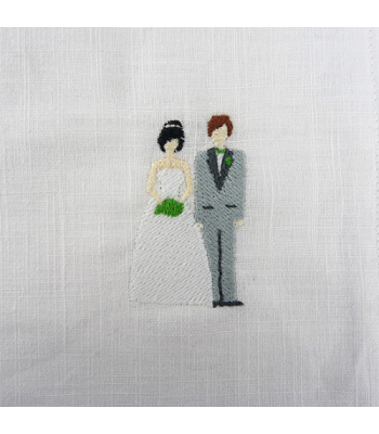 Embroidered Wedding Handkerchiefs / Napkins