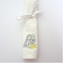 Embroidered Wedding Handkerchiefs / Napkins