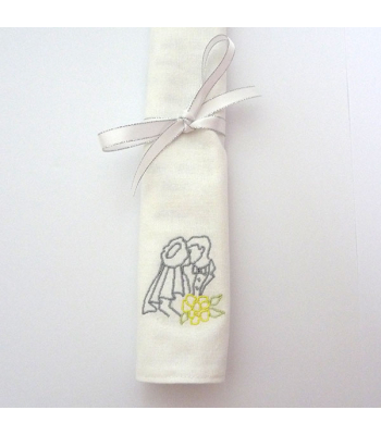 Embroidered Wedding Handkerchiefs / Napkins